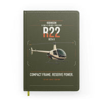 Thumbnail for Robinson R22 Beta II design on green army notebook