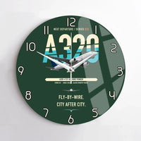 Thumbnail for Airbus A320 design on dark green no frame wall clock