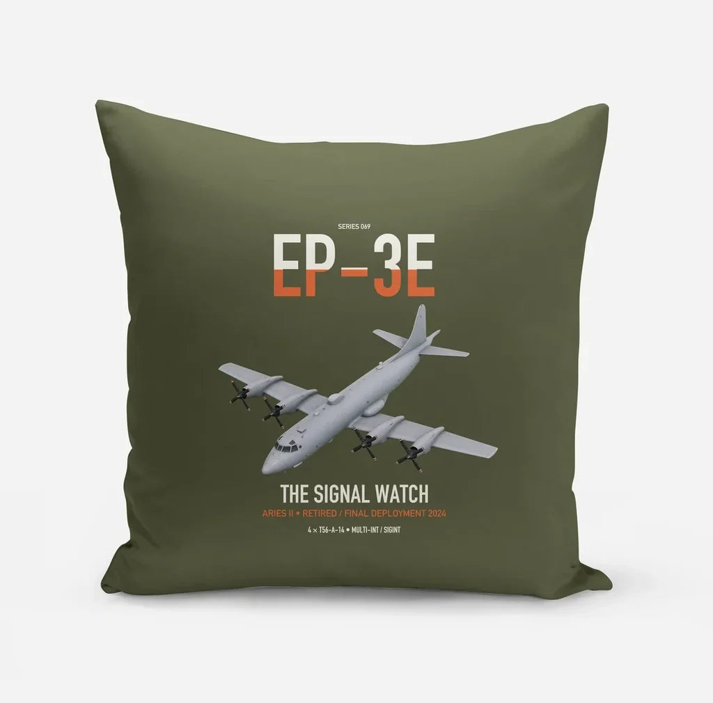 EP-3E ARIES II design on green army pillow
