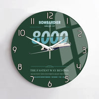 Thumbnail for Bombardier Global 8000 design on dark green no frame wall clock