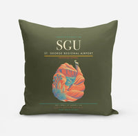 Thumbnail for St. George Regional Airport (SGU) design on green army pillow