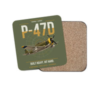 Thumbnail for P-47D Thunderbolt Razorback design on green army 1 piece coaster