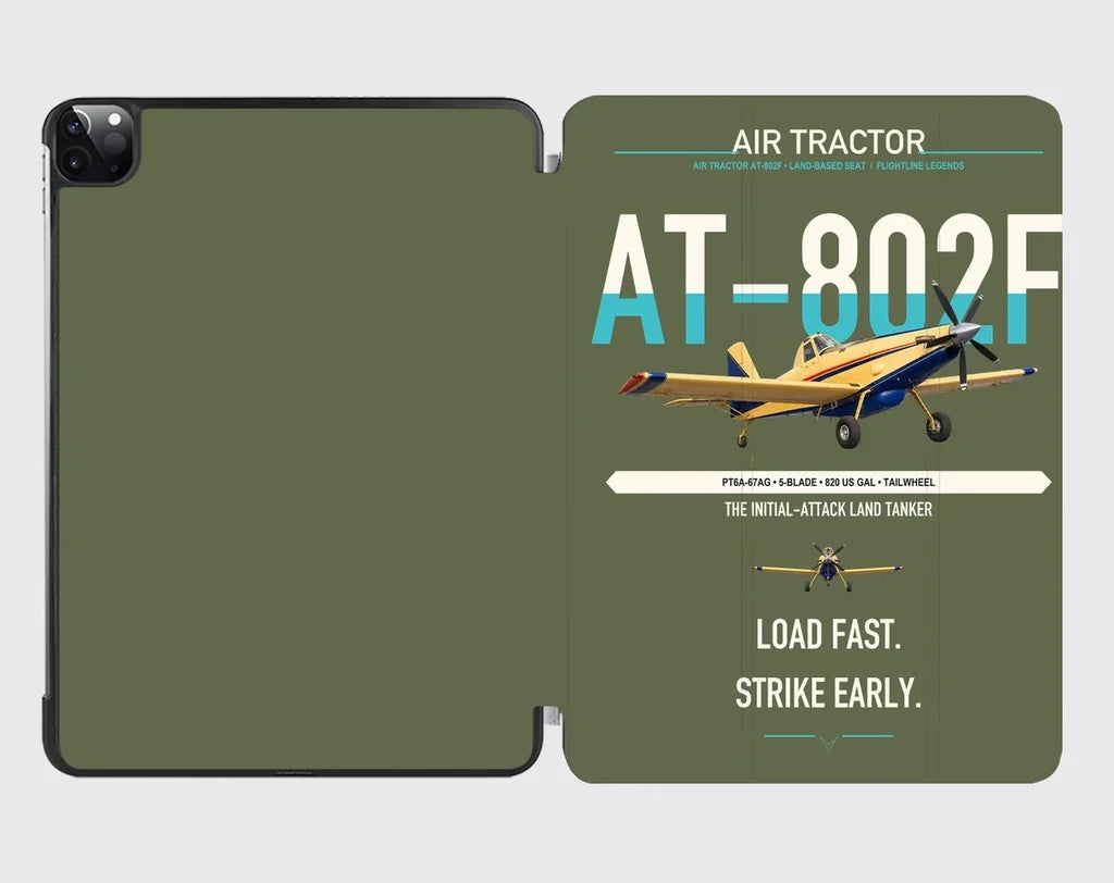 Air Tractor AT-802F design on green army ipad tablet case