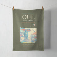 Thumbnail for Oulu Airport (OUL) design on green army towel