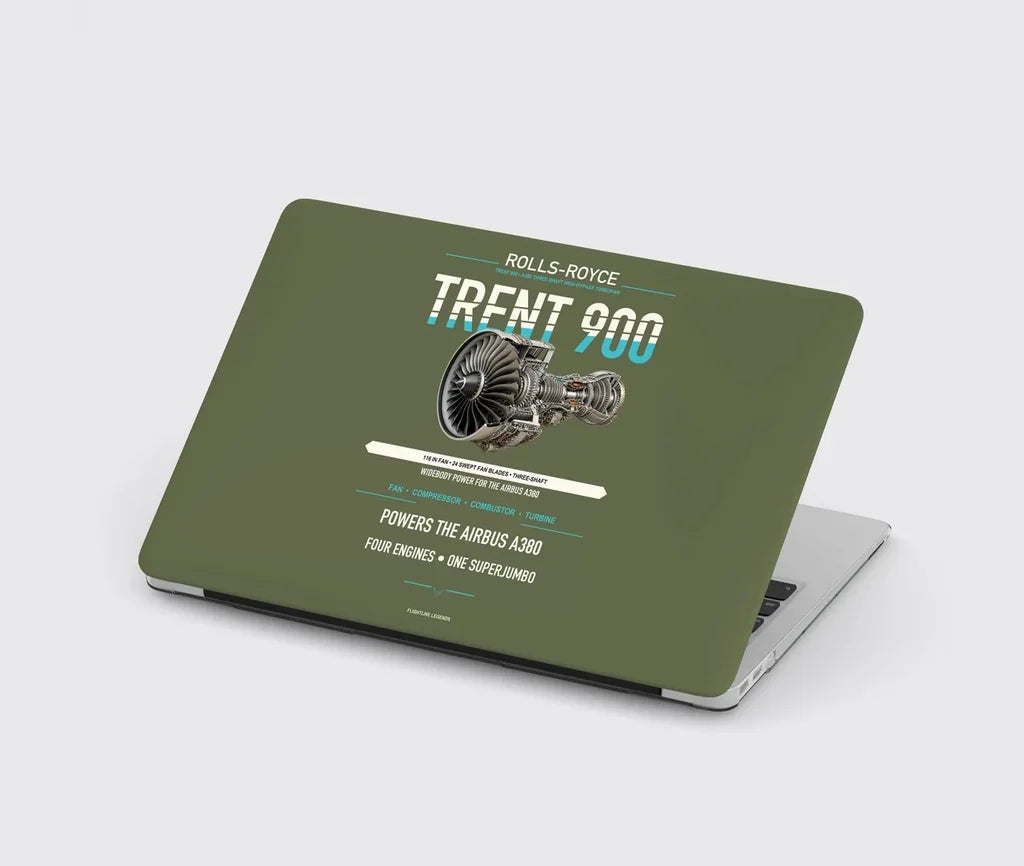TRENT 900 design on green army MacBook case