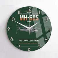 Thumbnail for Sikorsky MH-60S Seahawk design on dark green no frame wall clock