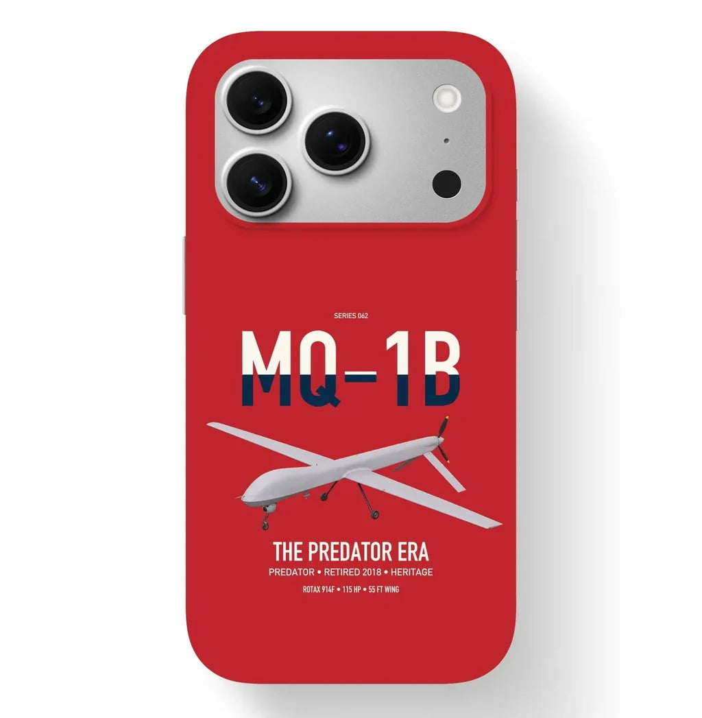 MQ-1B Predator design on red magsafe iphone case, for iPhone 17 Pro