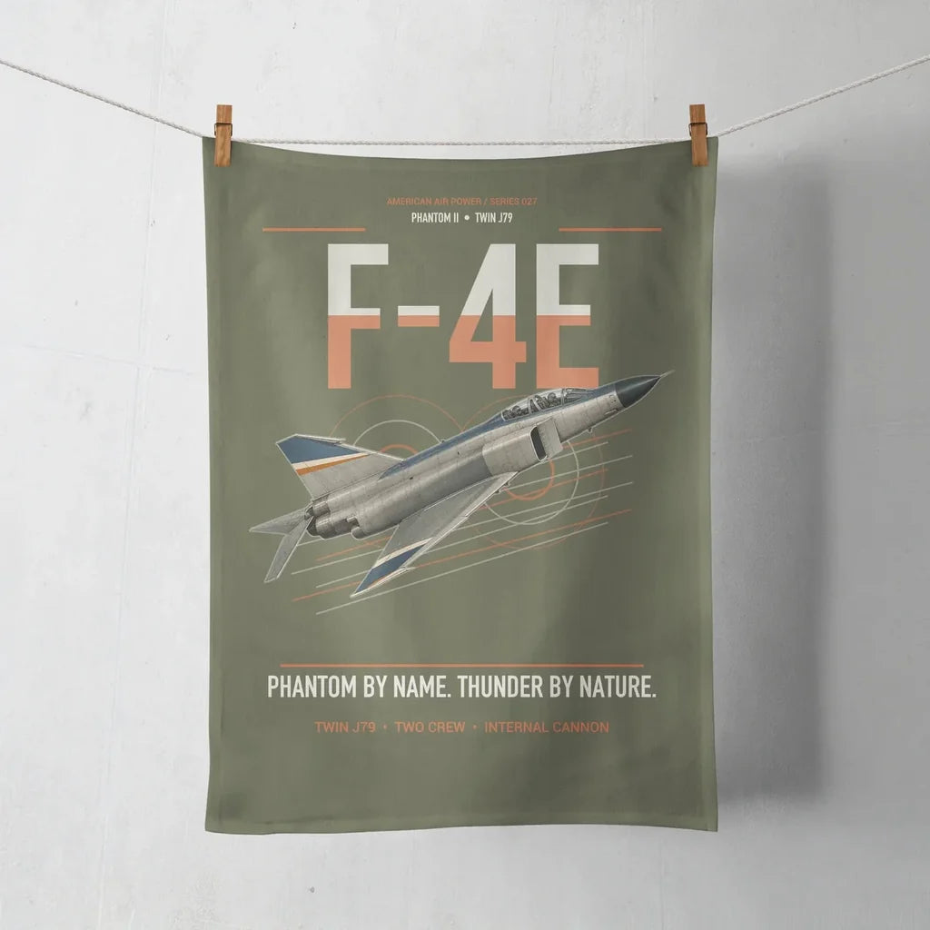 F-4E Phantom II design on green army towel