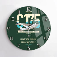 Thumbnail for Cessna 175 Skylark design on dark green no frame wall clock