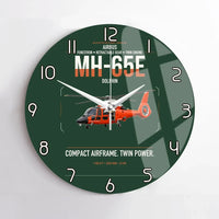 Thumbnail for Airbus MH-65E Dolphin design on dark green no frame wall clock