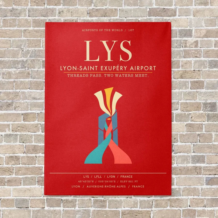 Lyon-Saint Exupery Airport LYS - Canvas Framed - Red