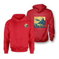 Thumbnail for VINTAGE G4447 - The Clifftop Castle Pass - Double-Side Hoodie design on red double side