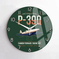 Thumbnail for P-39Q Airacobra design on dark green no frame wall clock