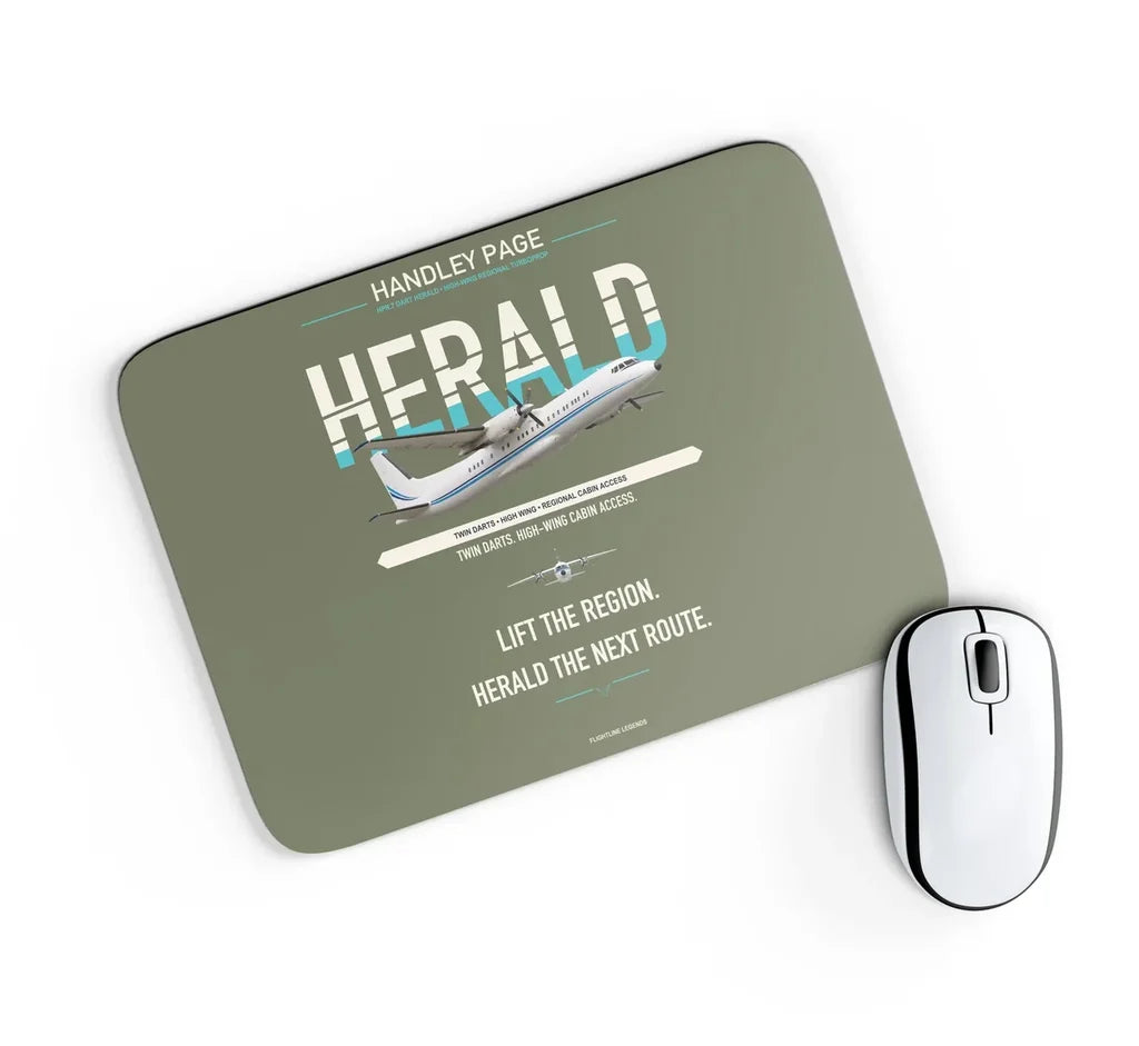 Handley Page HPR.7 Dart Herald design on green army rectangle mouse pad
