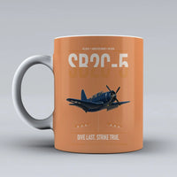 Thumbnail for SB2C-5 Helldiver design on orange ceramic mug, double-side print