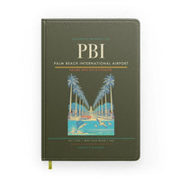 Thumbnail for Palm Beach International Airport (PBI) design on green army notebook