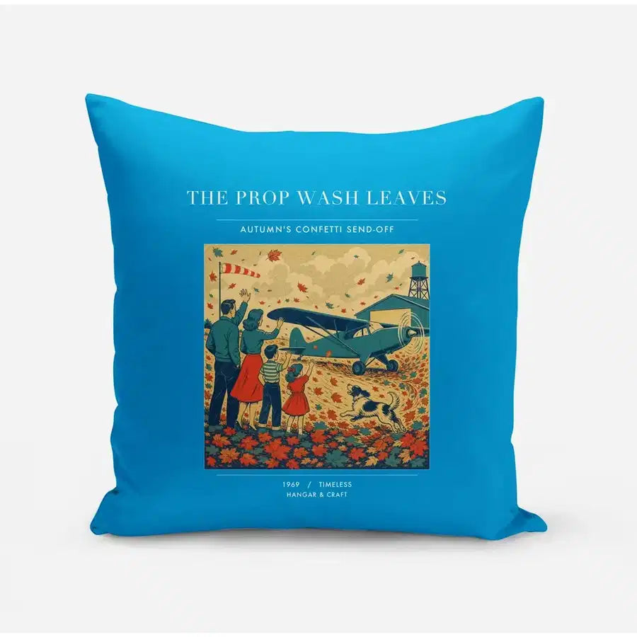 VINTAGE G4450 - The Prop Wash Leaves - Designed Pillows design on turquoise