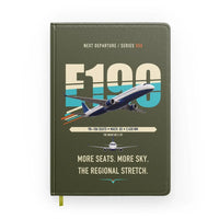 Thumbnail for Embraer E190 design on green army notebook