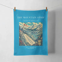 Thumbnail for VINTAGE G4196 - The Mountain Strip - Designed Towels design on turquoise