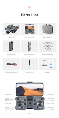 Thumbnail for K7 Drone: 8K HD Dual - Camera, Quadcopter, Folding Design, Optical Flow Hover & Obstacle Avoidance - view 20