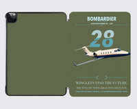Thumbnail for Bombardier Learjet 28 design on green army ipad tablet case