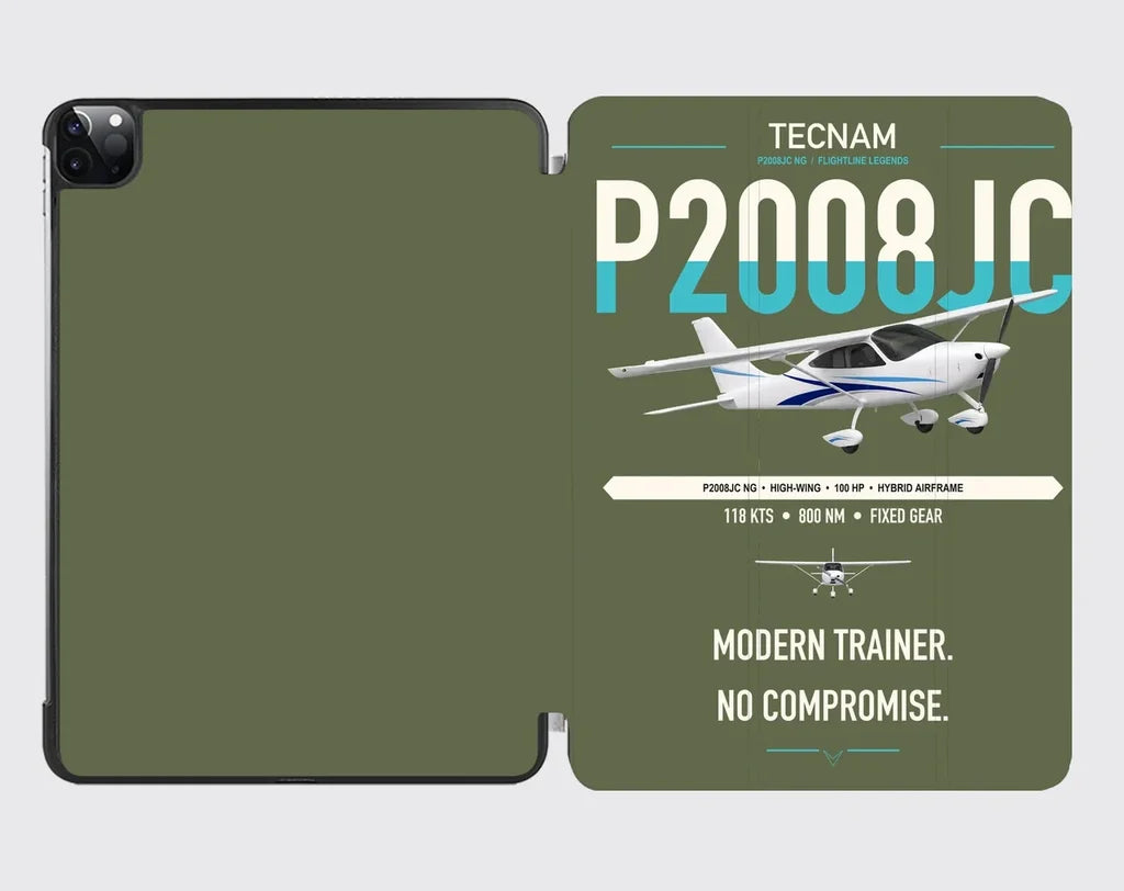 Tecnam P2008JC NG design on green army ipad tablet case