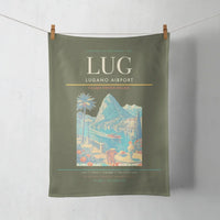 Thumbnail for Lugano Airport (LUG) design on green army towel