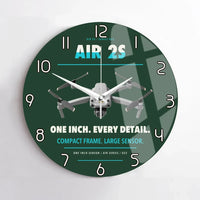 Thumbnail for DJI Air 2S design on dark green no frame wall clock