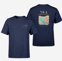 Thumbnail for Kamloops Airport (YKA) design printed on navy blue double-side t-shirt