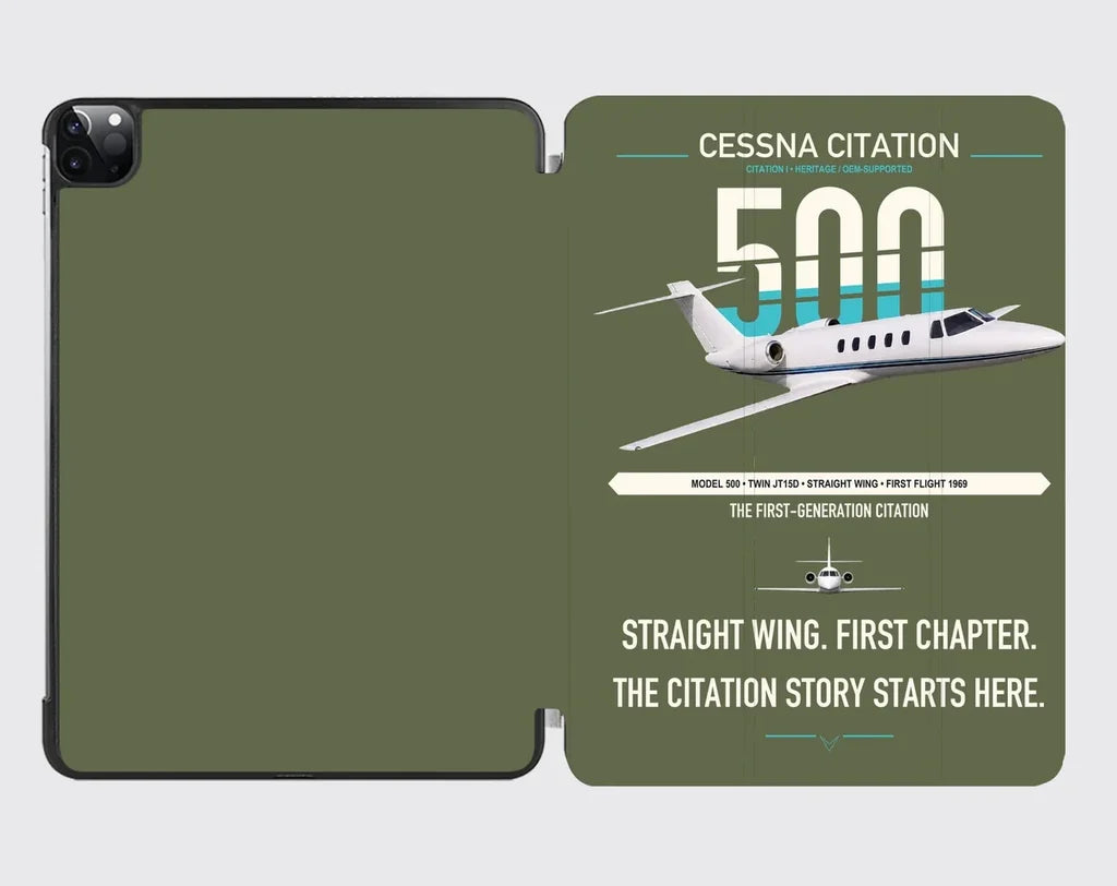 Cessna Citation 500 - Citation I design on green army ipad tablet case