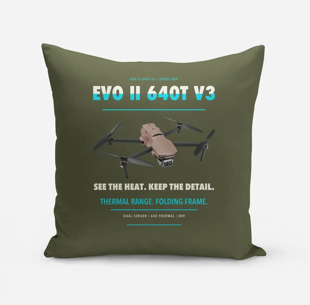 Autel EVO II Dual 640T V3 design on green army pillow