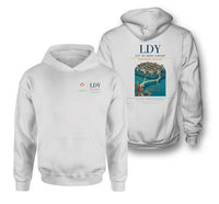 Thumbnail for City of Derry Airport (LDY) design on white double-side hoodie