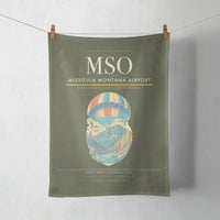 Thumbnail for Missoula Montana Airport (MSO) design on green army towel