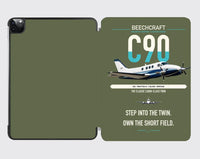 Thumbnail for Beechcraft King Air C90 design on green army ipad tablet case