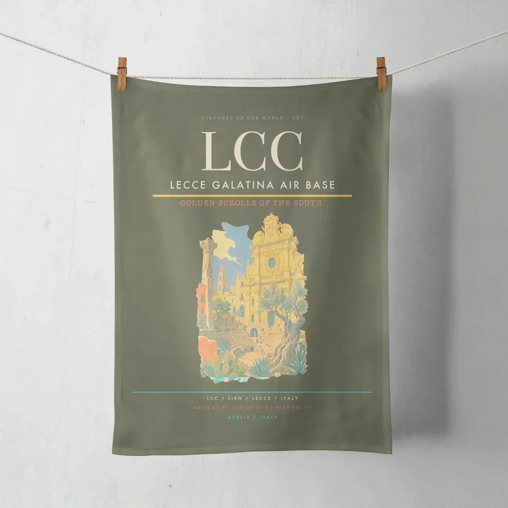 Lecce Galatina Air Base (LCC) design on green army towel