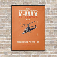 Thumbnail for Kaman K-1200 K-MAX vertical canvas print - framed - orange background