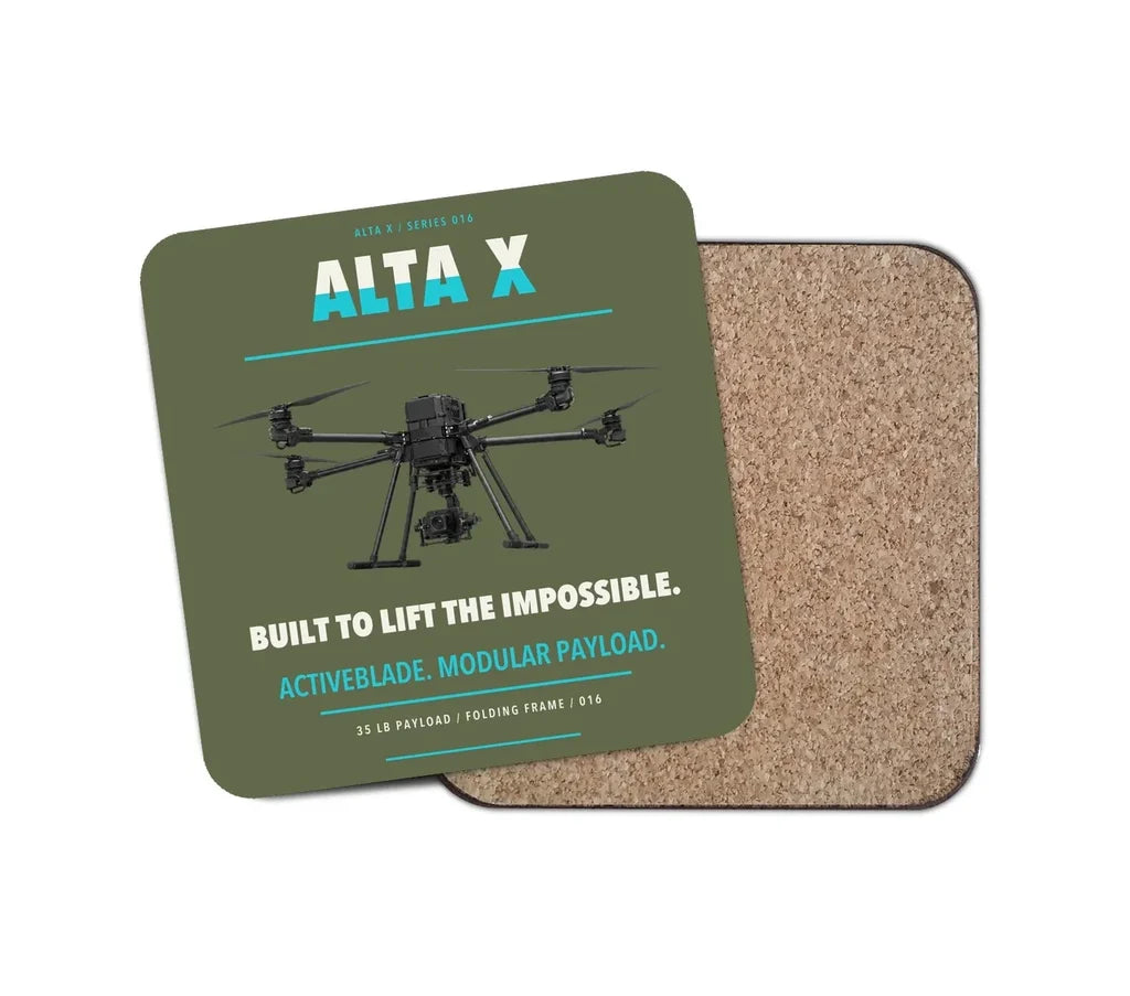 Freefly Alta X design on green army 1 piece coaster