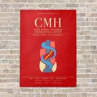 Thumbnail for John Glenn Columbus International Airport CMH - Canvas Framed - Red