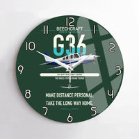 Thumbnail for Beechcraft Bonanza G36 design on dark green no frame wall clock