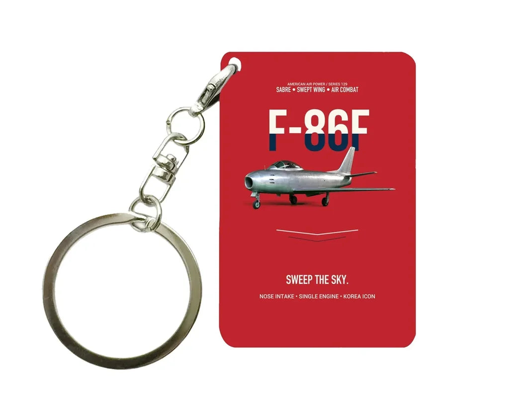 F-86F SABRE Key Chain design on red key chain