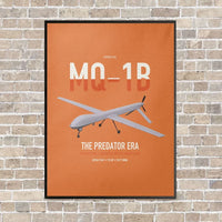 Thumbnail for MQ-1B Predator vertical canvas print - framed - orange background