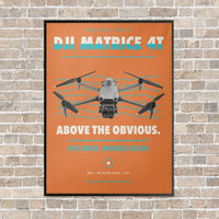 Thumbnail for DJI Matrice 4T vertical canvas print - framed - orange background