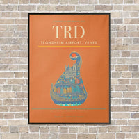 Thumbnail for Trondheim Airport, Vrnes TRD - Canvas Framed - Orange