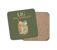 Thumbnail for Limoges – Bellegarde Airport (LIG) design on green army 1 piece coaster