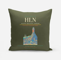 Thumbnail for Helena Regional Airport (HLN) design on green army pillow
