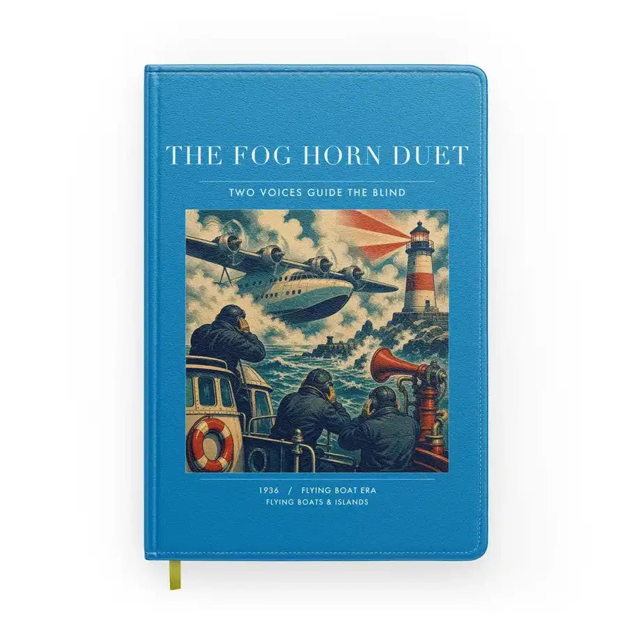 VINTAGE G4437 - The Fog Horn Duet - Designed Notebooks design on turquoise