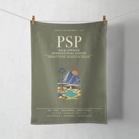 Thumbnail for Palm Springs International Airport (PSP) design on green army towel