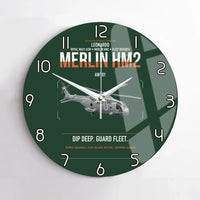 Thumbnail for Leonardo AW101 Merlin HM2 design on dark green no frame wall clock