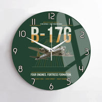 Thumbnail for B-17G Flying Fortress design on dark green no frame wall clock
