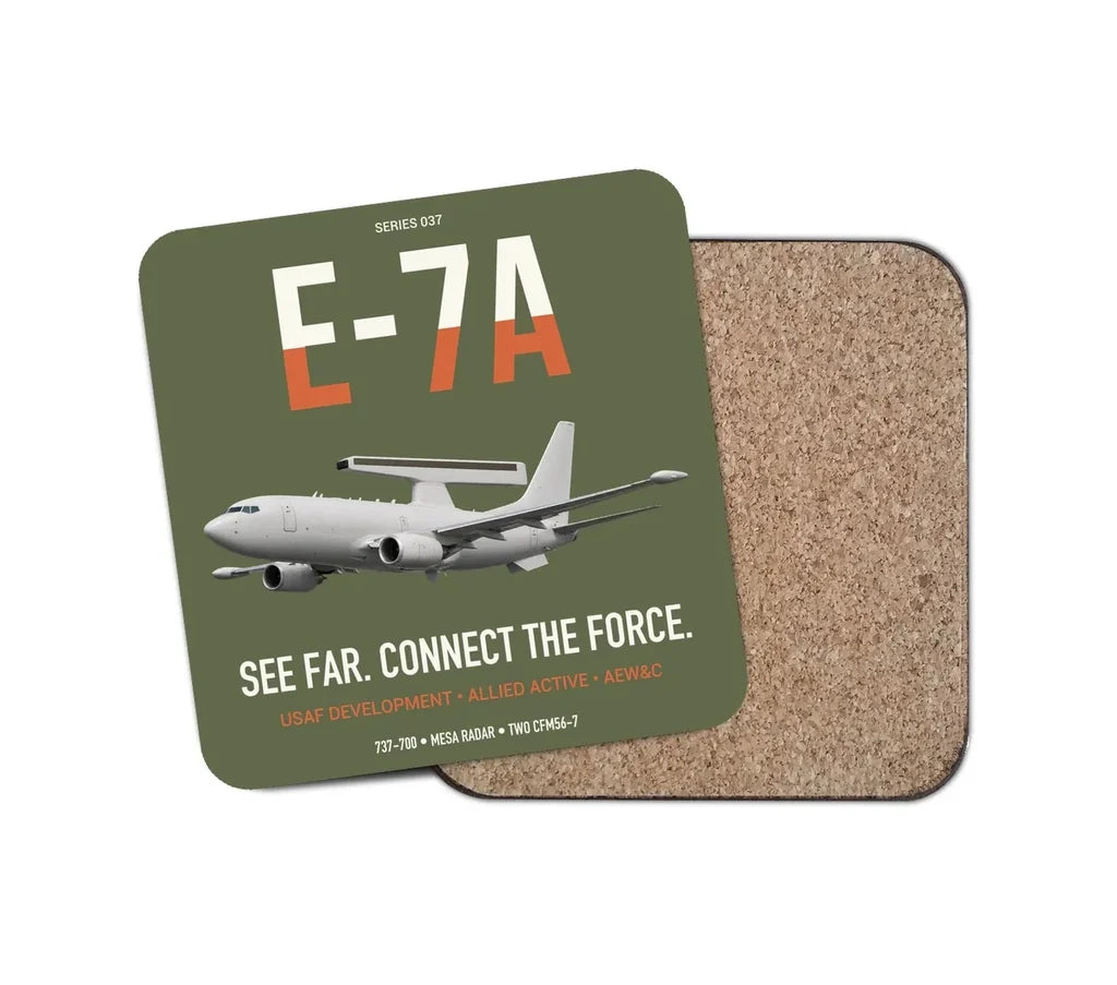E-7A Wedgetail design on green army 1 piece coaster